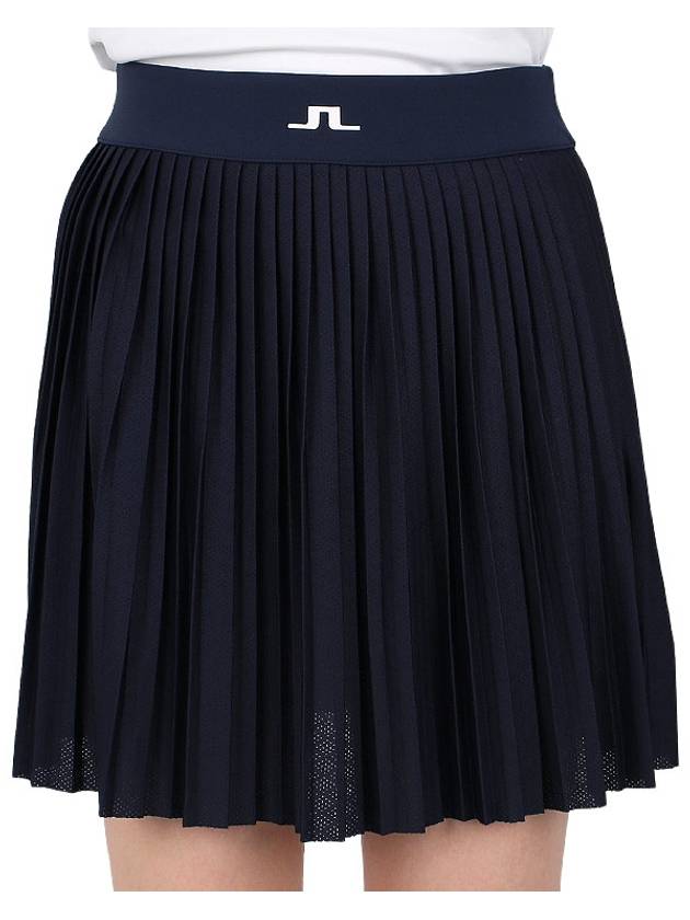 Women's Binx Pleated Skirt Navy - J.LINDEBERG - BALAAN 8