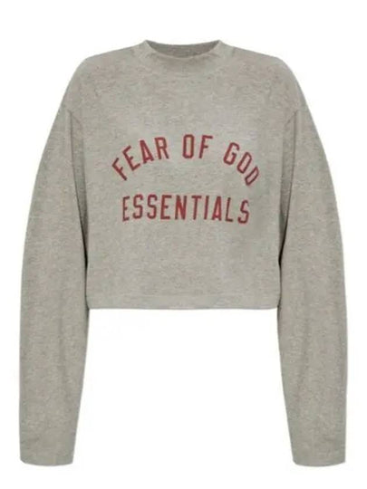 Cropped Long Sleeve T-Shirt Dark Heathe - FEAR OF GOD - BALAAN 2