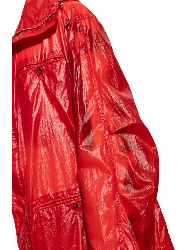 Ferragamo Red Taffeta Drawstring Hooded Jacket, Brand Size 50 (US Size 40) - SALVATORE FERRAGAMO - BALAAN 3