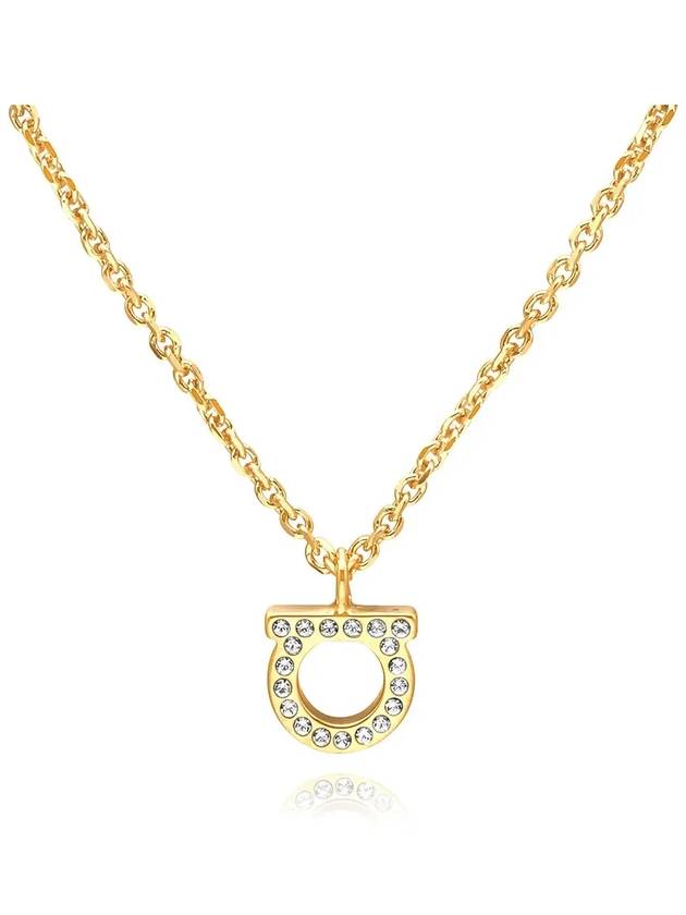 Gancini Crystal Necklace Gold - SALVATORE FERRAGAMO - BALAAN 4