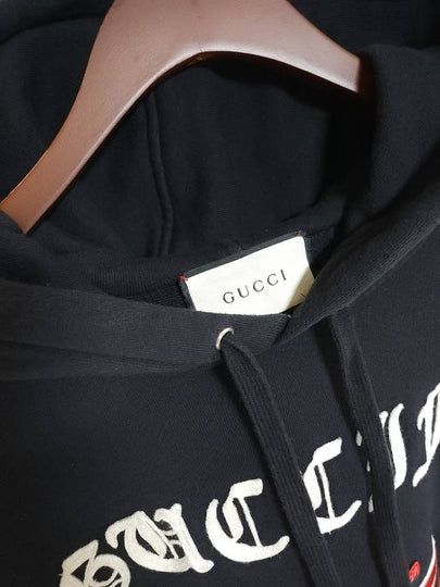 L Black Wolf Embroidery Hooded Sweatshirt 475374 X9M52 - GUCCI - BALAAN 2