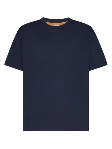 Double Layered Cotton Jersey Short Sleeve T-Shirt Blue - BOTTEGA VENETA - BALAAN 1