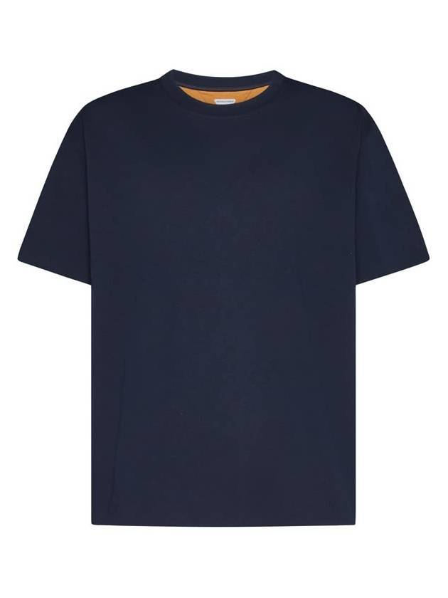 Double Layered Cotton Jersey Short Sleeve T-Shirt Blue - BOTTEGA VENETA - BALAAN 2