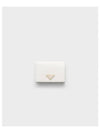 Small Saffiano Leather Half Wallet White - PRADA - BALAAN 2