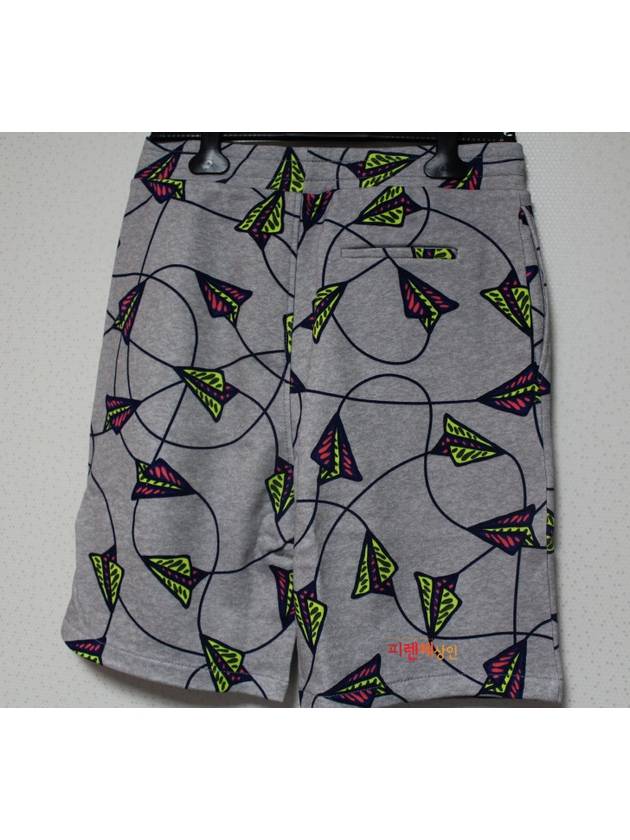 Gray fluorescent airplane printing training shorts - KENZO - BALAAN 4