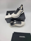 Logo Mixed Fibers Suede Low Top Sneakers White - CHANEL - BALAAN 6