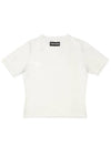 Logo wappen short sleeve round knit WOMAN IVORY T22WTN0311 - TRIMERE - BALAAN 3