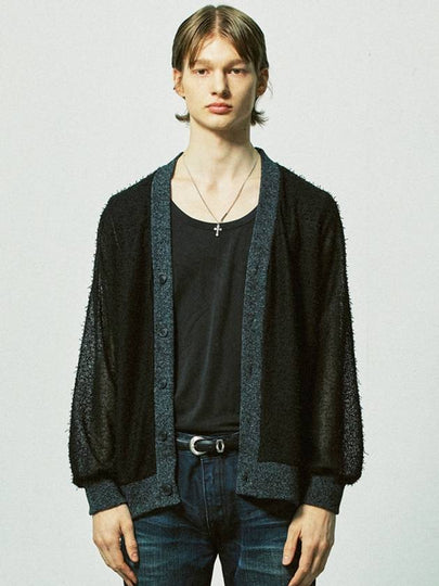 Grunge Fisher Net Knit Cardigan Black - S SY - BALAAN 2