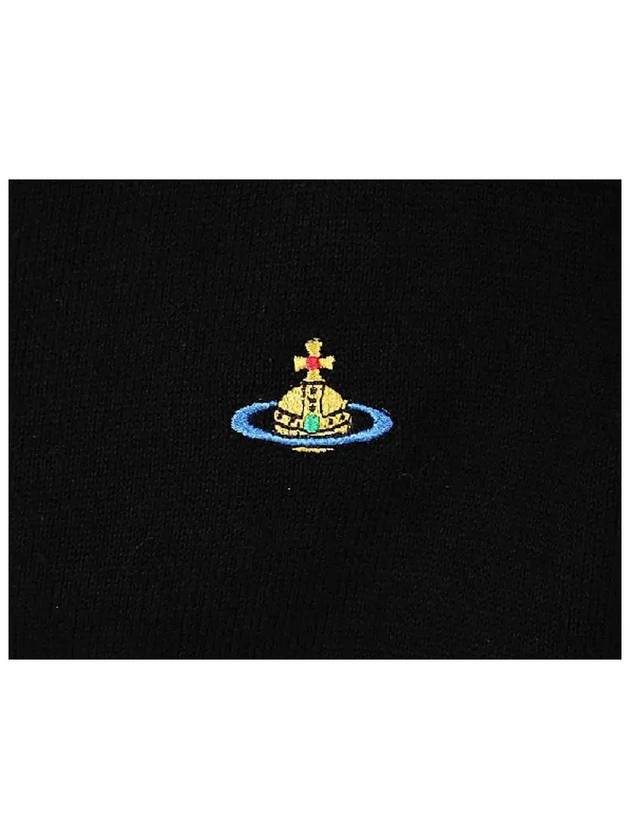 Logo Embroided Button Wool Cardigan Black - VIVIENNE WESTWOOD - BALAAN 5