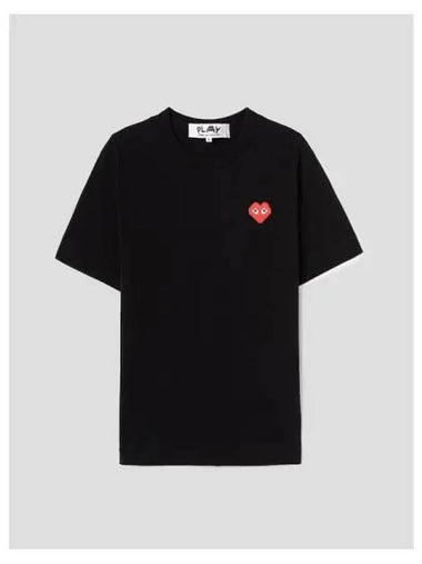 Men s Red Heart Waffen T shirt Black Domestic Product - COMME DES GARCONS PLAY - BALAAN 1