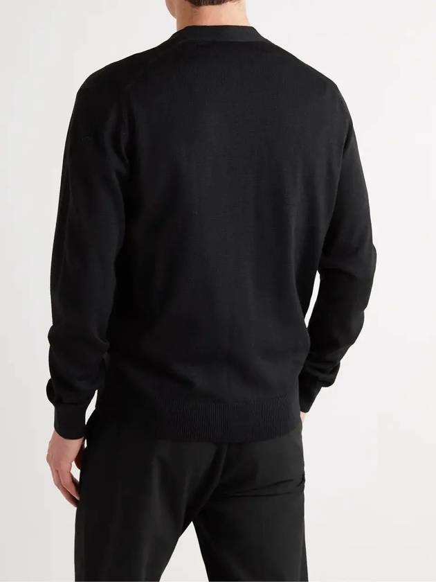 Maison Kitsune FOX Tricolor Fox Fox Patch Vneck Knit Cardigan Black - MAISON KITSUNE - BALAAN 4