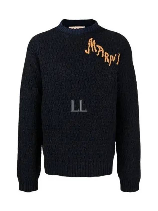 Maxi-Dot Mohair Logo Crew Neck Knit Top Black - MARNI - BALAAN 2