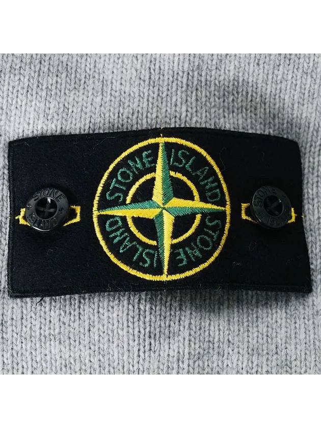 Logo Patch Lambswool Crewneck Knit Top Melange Grey - STONE ISLAND - BALAAN 5