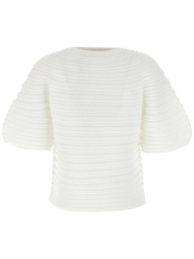 Mushroom Knit Short Sleeve T-Shirt White - ISSEY MIYAKE - BALAAN 1