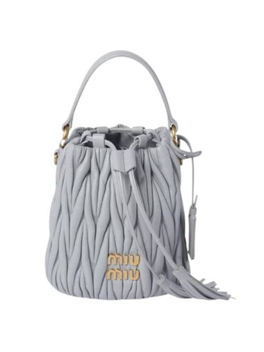 Matelasse Nappa Leather Bucket Bag Cornflower - MIU MIU - BALAAN 1