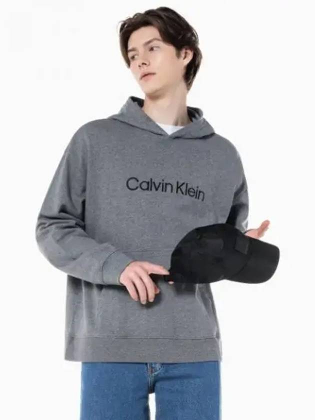 JEANS Men s Gray Relaxed Fit Standard Logo Hoodie 40HM231 P7E - CALVIN KLEIN - BALAAN 1