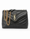 Bronze Monogram Loulou Matelasse Y Leather Small Shoulder Bag Black - SAINT LAURENT - BALAAN 3