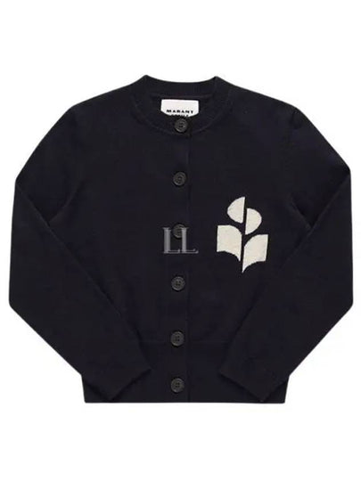 Men's Logo Intarsia Cardigan Navy - ISABEL MARANT - BALAAN 2