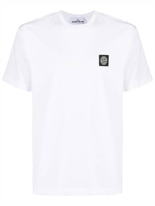 Logo Patch Short Sleeve T-Shirt White - STONE ISLAND - BALAAN.