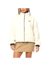 Women's Sherpa Reversible Work Zip-Up Jacket White Black - STUSSY - BALAAN 1