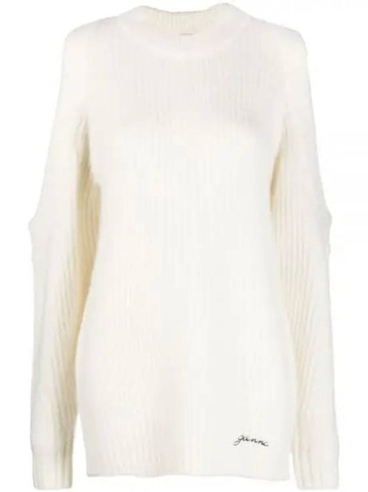 Jersey Logo Knit Top Ivory - GANNI - BALAAN 2