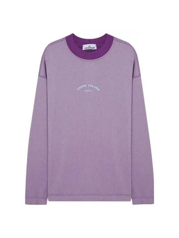 Marina Cotton Nylon Terry Fleece Crewneck Sweatshirt Purple - STONE ISLAND - BALAAN 1