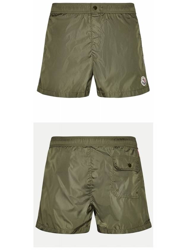 Genius Logo Patch Swim Shorts Khaki - MONCLER - BALAAN 5