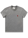 Small Heart Logo Short Sleeve T-Shirt Heather Grey - AMI - BALAAN 2