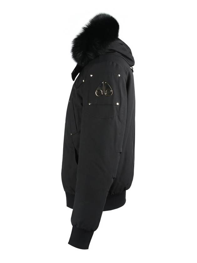 Ballistic Bomber Jacket Black Fox Fur Gold Metal Black - MOOSE KNUCKLES - BALAAN 4