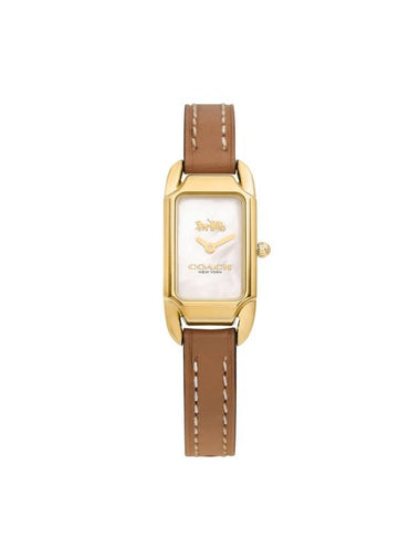 Cadie Leather Watch Gold Brown - COACH - BALAAN 1