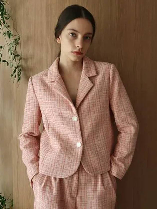Tweed2 Glitter Crop Pink Jacket Tweed2 Glitter Crop Pk JK - DAMAGE MNEMONIC - BALAAN 2