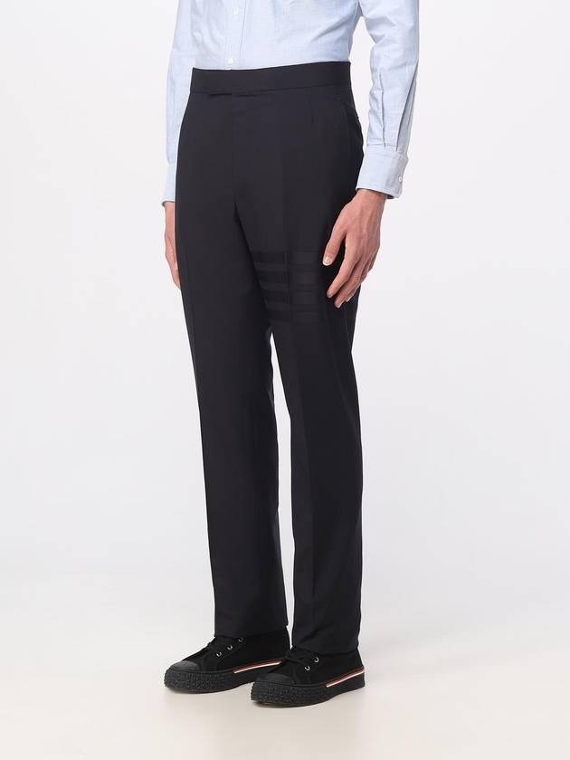 Diagonal Plain Weave Classic Wool Slacks Navy - THOM BROWNE - BALAAN 5