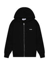 Micro Logo Cotton Zip Up Hoodie Black - MSGM - BALAAN 2