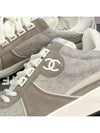 Women s Sneakers Suede Calfskin CC Logo Shoes Gray - CHANEL - BALAAN 4