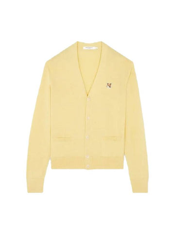 Fox Head Patch Classic Cardigan Soft Yellow - MAISON KITSUNE - BALAAN 1