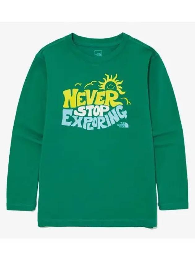 The North Face KIDS Sandcastle Long Sleeve Tee NT7TQ06T GRE - THE NORTH FACE - BALAAN 1