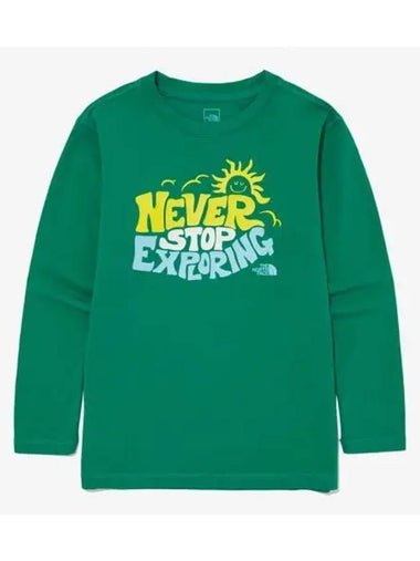 The North Face KIDS Sandcastle Long Sleeve Tee NT7TQ06T GRE - THE NORTH FACE - BALAAN 1