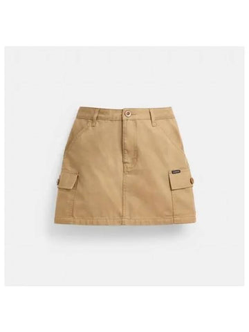 Cargo Skirt in Organic Cotton CR734 KHA - COACH - BALAAN 1