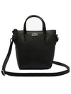 Coated Canvas Mini Tote Bag Black - LACOSTE - BALAAN 1