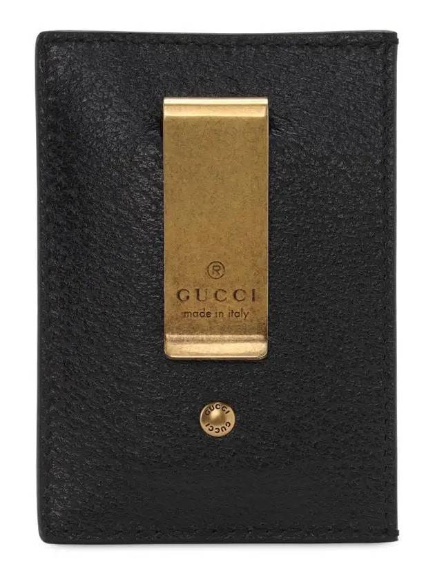 GG Marmont Leather Card Wallet Black - GUCCI - BALAAN 4