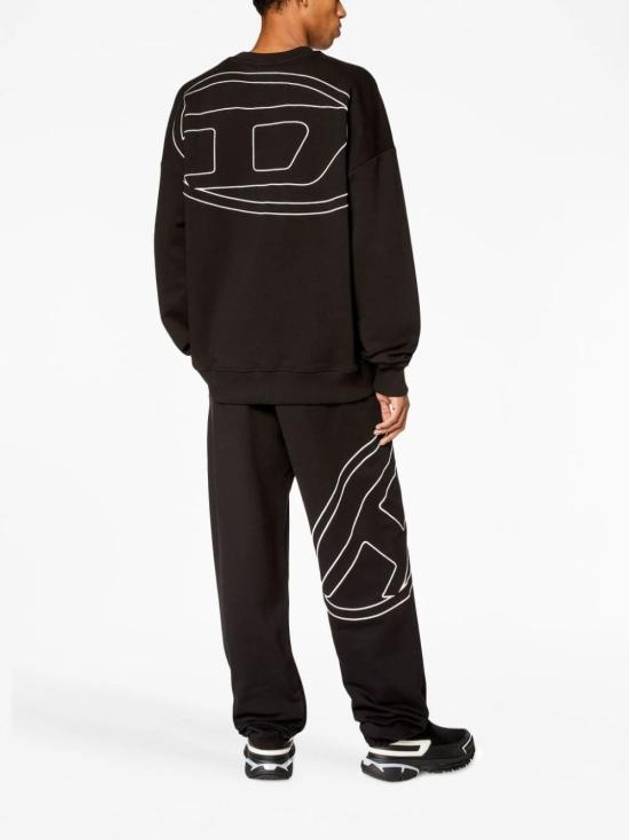 Men's Logo Embroidery Sweatshirt Black - DIESEL - BALAAN 3