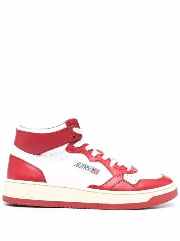 Medalist leather mid-top sneakers white red - AUTRY - BALAAN 2