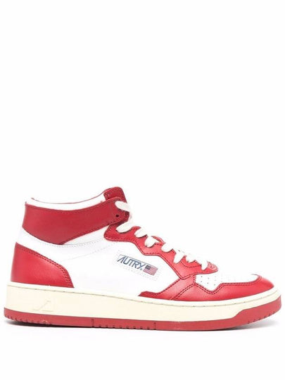 Medalist leather mid-top sneakers white red - AUTRY - BALAAN 2