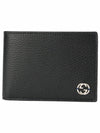 GG Interlocking Two Tone Half Wallet Black Blue - GUCCI - BALAAN 3