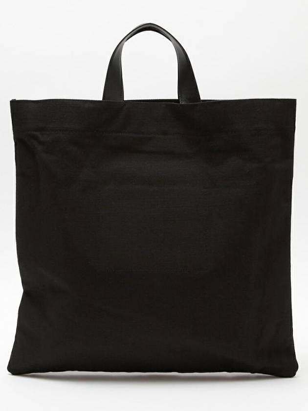 Logo Print Square Canvas Tote Bag Black - JIL SANDER - BALAAN 3