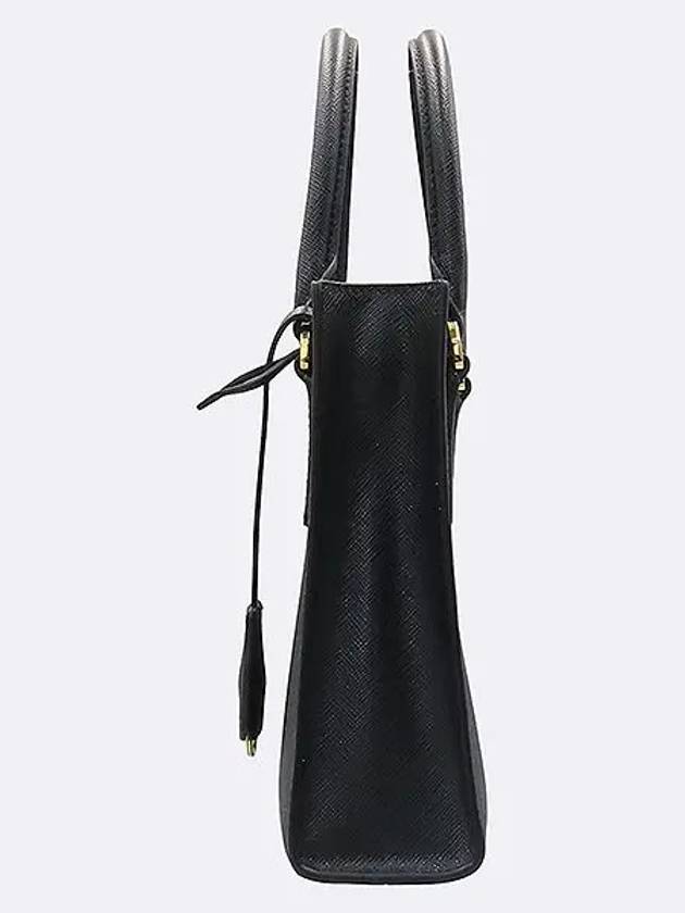 1BA358 Black Saffiano Mini Triangular Logo Tote Bag Cross Strap 2WAY - PRADA - BALAAN 4