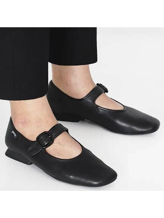 Casi Myra Leather Mary Jane Flat Shoes Black - CAMPER - BALAAN 2