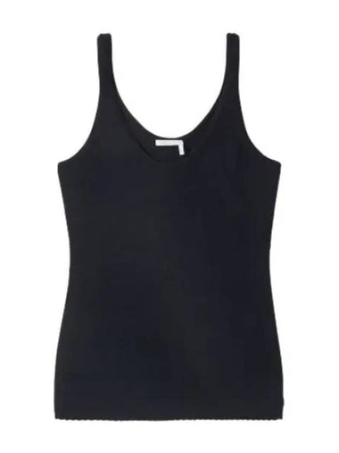 scallop tank top sleeveless black - CHLOE - BALAAN 1