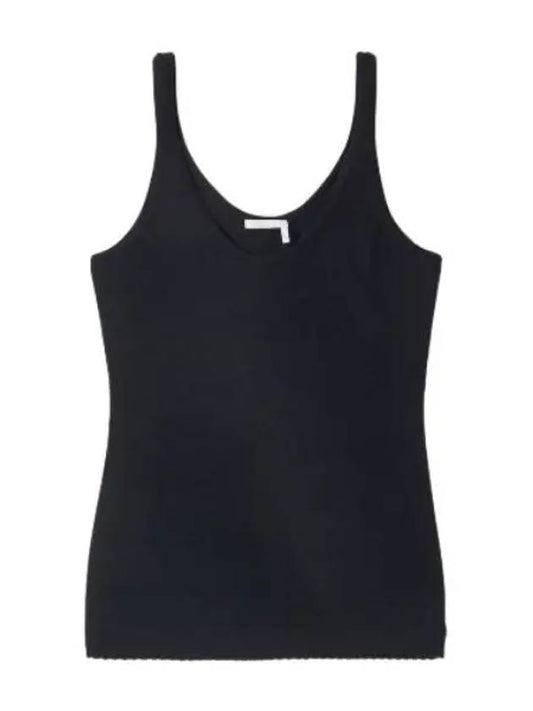 scallop tank top sleeveless black - CHLOE - BALAAN 1