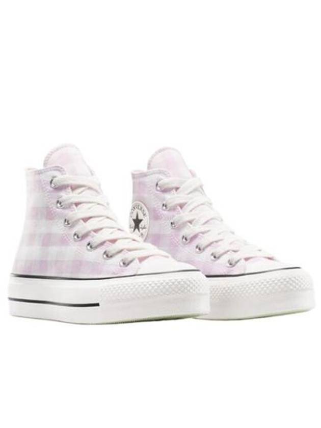 Chuck Taylor All Star Lift Gingham High Top Sneakers Vintage White Pink - CONVERSE - BALAAN 4